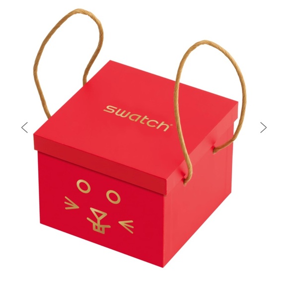 nwt sold out limited edition Swatch Red & Gold year of the Rabbit Dial Watch - Picture 4 of 15